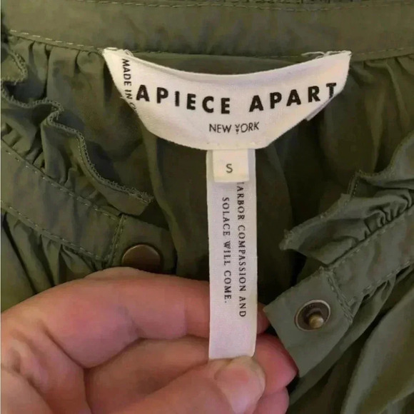 Apiece Apart Green Puff Sleeve Dress - Picture 4 of 6